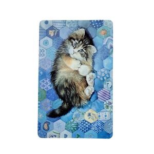 VTG 90s Lesley Ivory Cats Card Bookmark- Agneatha Kitten Quilt 1990 Antioch W222